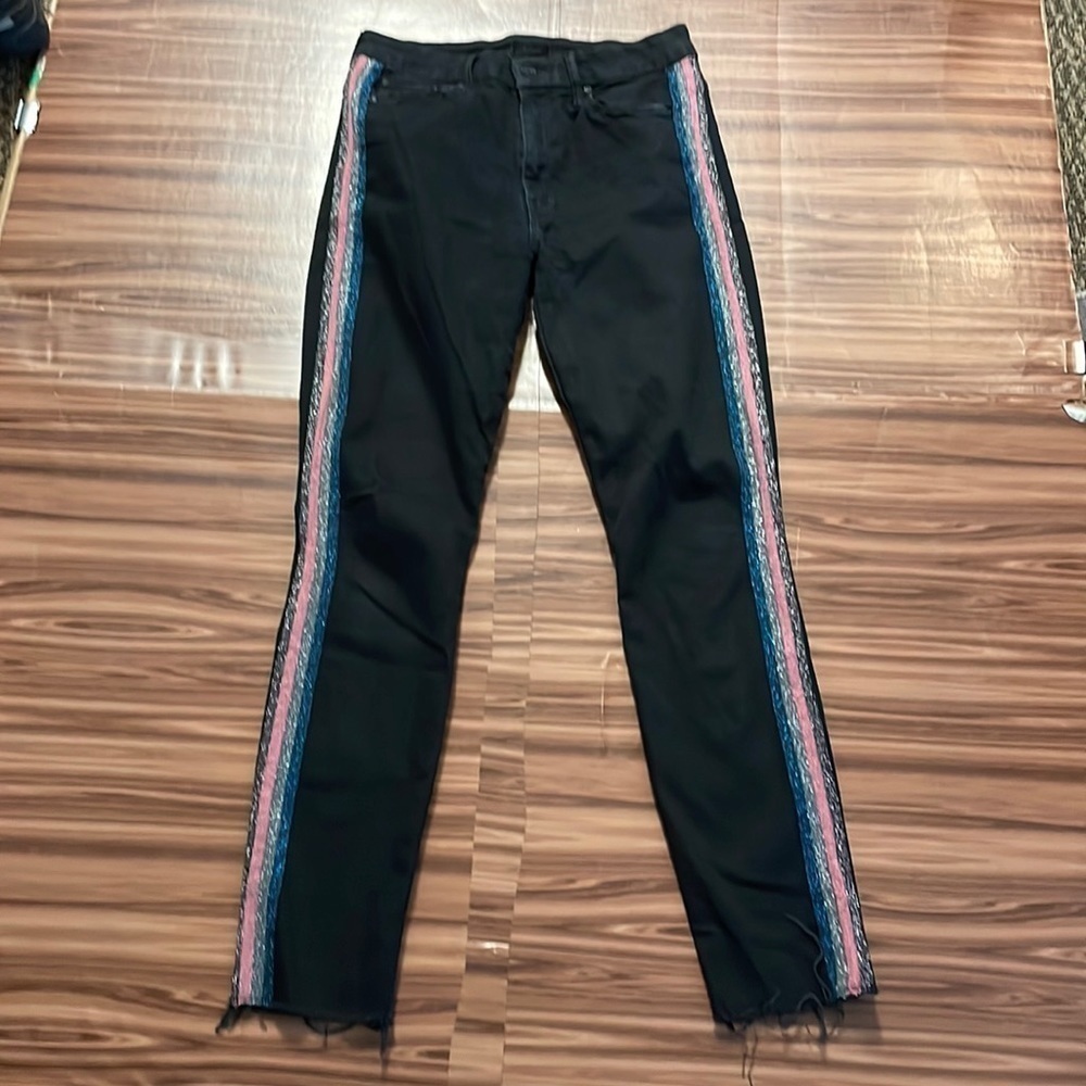 Mother High Waisted Looker Ankle Fray Jeans Size 27